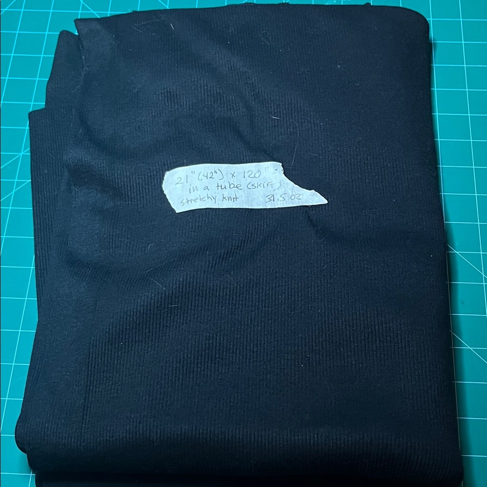 Stretchy knit fabric in a tube